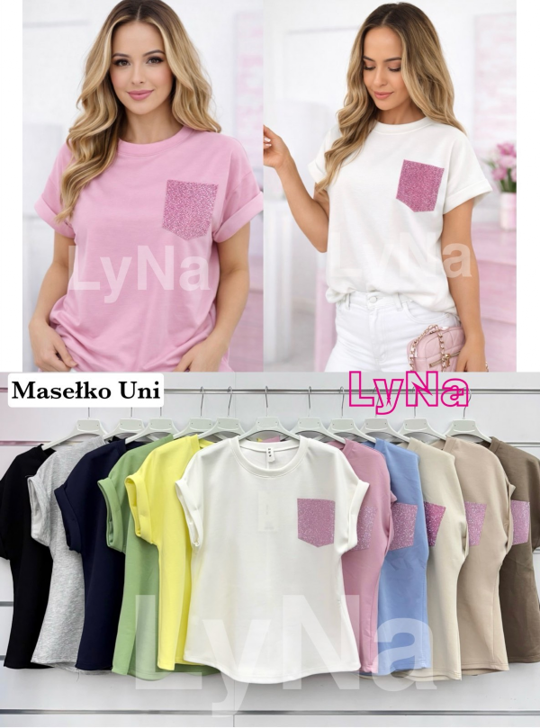 Bluzki damskie (Włoskie produkt) Roz Standard, Mix Kolor Paczka 5 szt